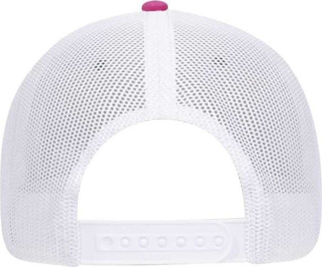 OTTO 83-1239 6 Panel Low Profile Mesh Back Trucker Hat - Heather Pnk Heather Pnk White - HIT a Double - 2