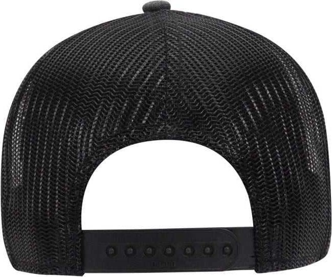 OTTO 83-1279 6 Panel Low Profile Mesh Back Trucker Hat - Black - HIT a Double - 1