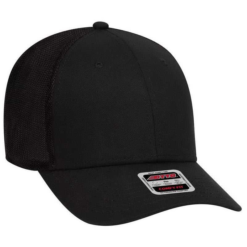 OTTO 83-1299 OTTO COMFY FIT 6 Panel Low Profile Mesh Back Baseball Cap - Black - HIT a Double - 1