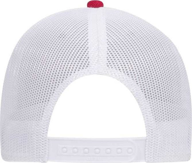 OTTO 83-1300 6 Panel Low Profile Mesh Back Trucker Hat - Red Heather Gray White - HIT a Double - 2