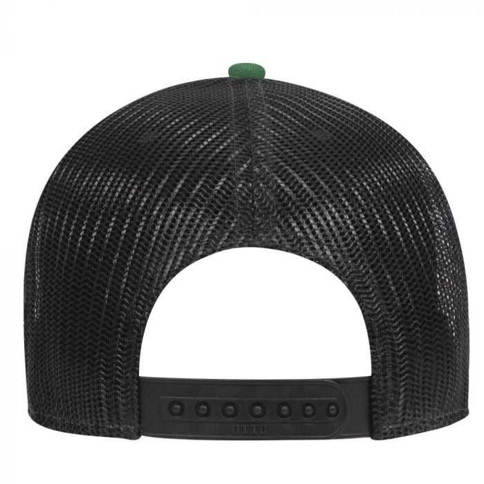 OTTO 83-1300 6 Panel Low Profile Mesh Back Trucker Hat - Kelly Heather Gray Black - HIT a Double - 2
