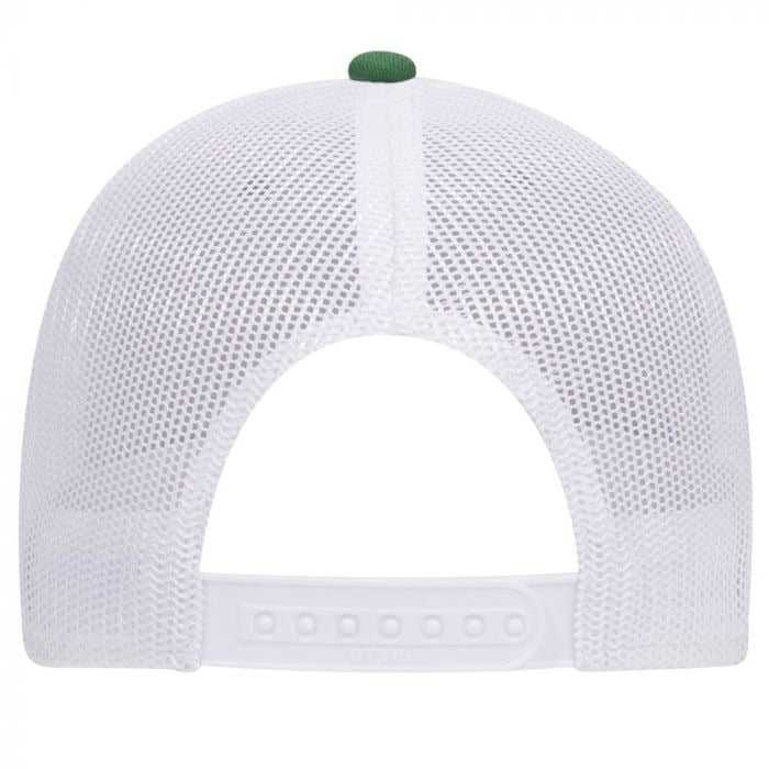 OTTO 83-1300 6 Panel Low Profile Mesh Back Trucker Hat - Kelly Heather Gray White - HIT a Double - 2