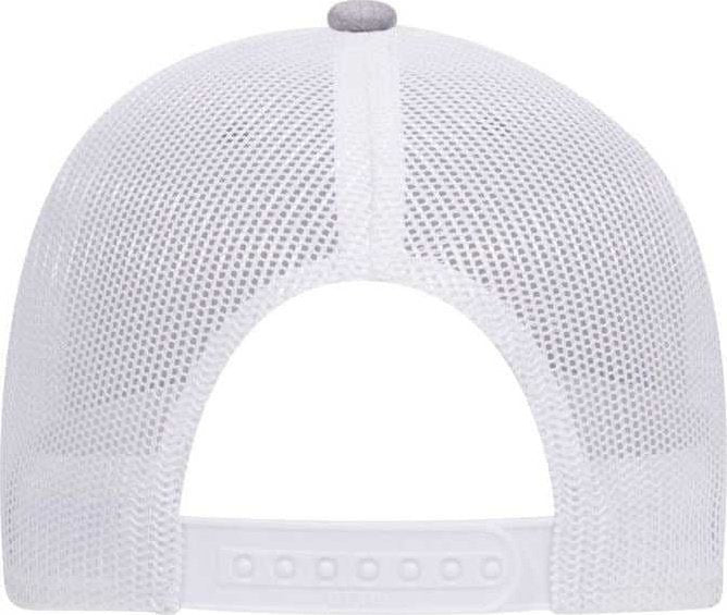OTTO 83-1300 6 Panel Low Profile Mesh Back Trucker Hat - Heather Gray Royal White - HIT a Double - 1