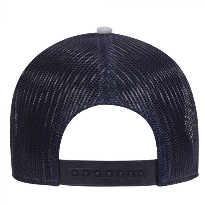 OTTO 83-1300 6 Panel Low Profile Mesh Back Trucker Hat - Heather Gray Navy Navy - HIT a Double - 2