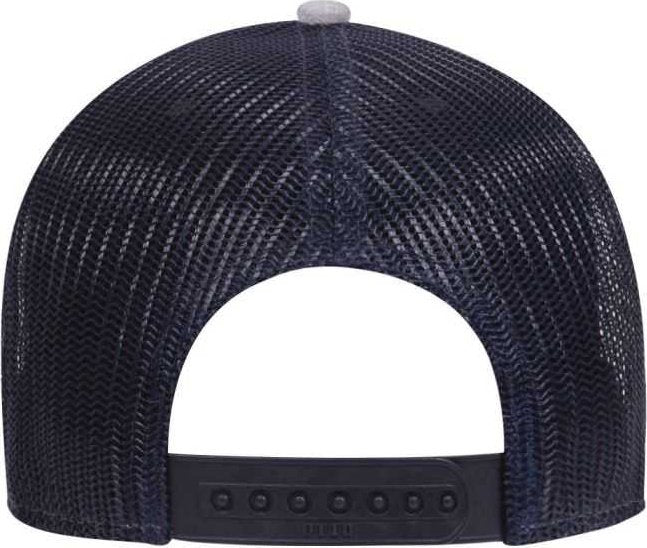 OTTO 83-1300 6 Panel Low Profile Mesh Back Trucker Hat - Heather Gray Navy Navy - HIT a Double - 1