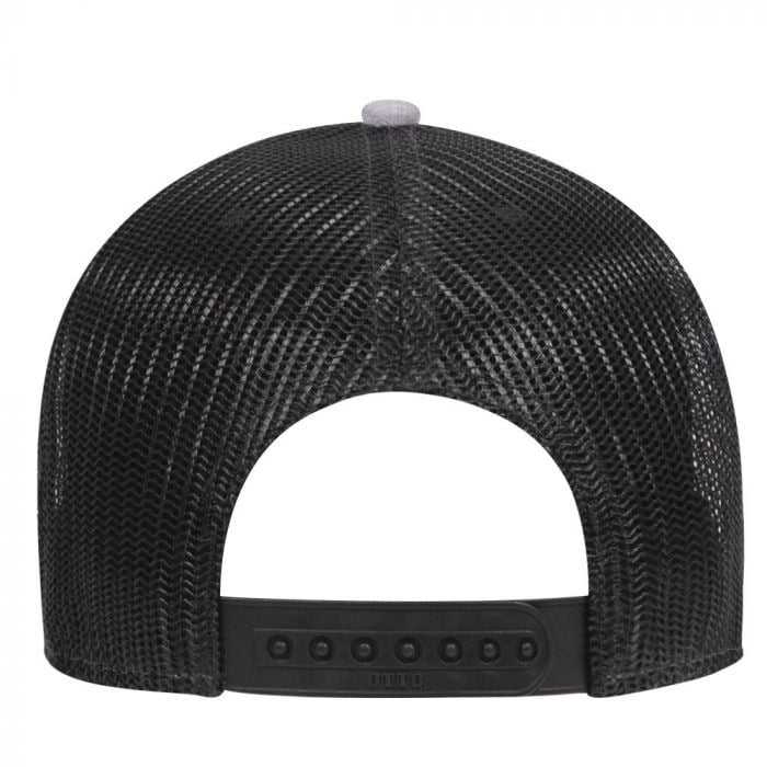 OTTO 83-1300 6 Panel Low Profile Mesh Back Trucker Hat - Heather Gray Gray Black - HIT a Double - 1