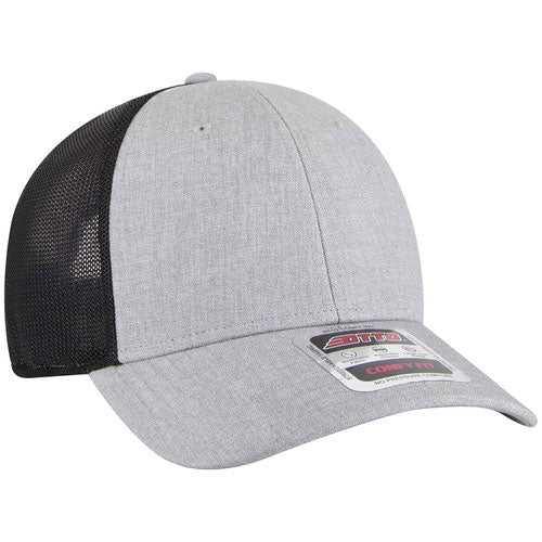 OTTO 83-1312 Comfy Fit 6 Panel Low Profile Mesh Back Trucker Cap - Heather Gray Heather Gray Black - HIT a Double - 1