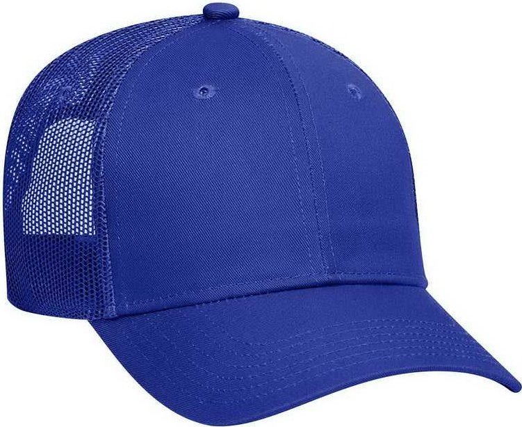 OTTO 83-473 Cotton Twill Low Profile Pro Style Mesh Back Cap with 6 Embroidered Eyelets - Royal - HIT a Double - 1