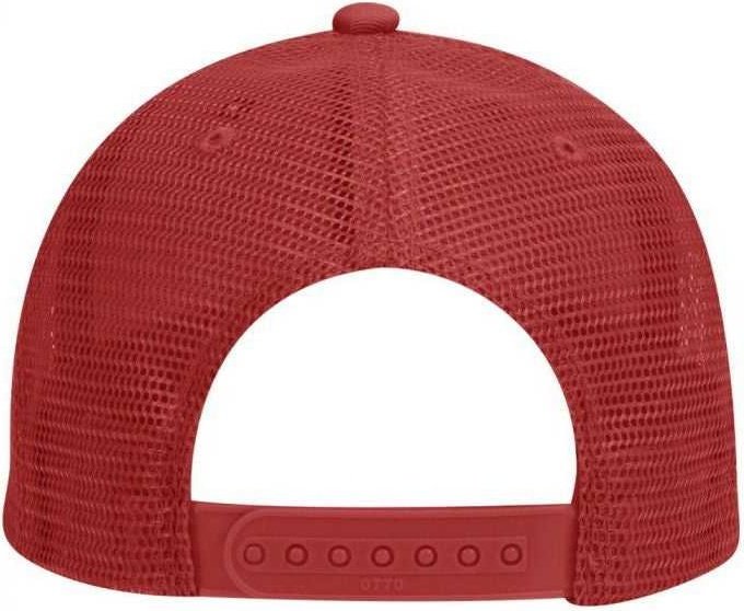 OTTO 83-473 Cotton Twill Low Profile Pro Style Mesh Back Cap with 6 Embroidered Eyelets - Red - HIT a Double - 2