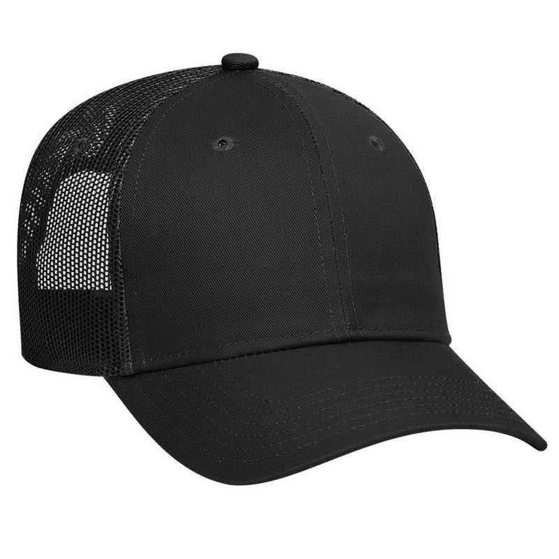 OTTO 83-473 Cotton Twill Low Profile Pro Style Mesh Back Cap with 6 Embroidered Eyelets - Black - HIT a Double - 1