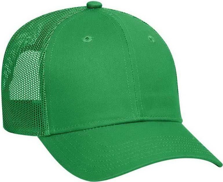 OTTO 83-473 Cotton Twill Low Profile Pro Style Mesh Back Cap with 6 Embroidered Eyelets - Kelly - HIT a Double - 1