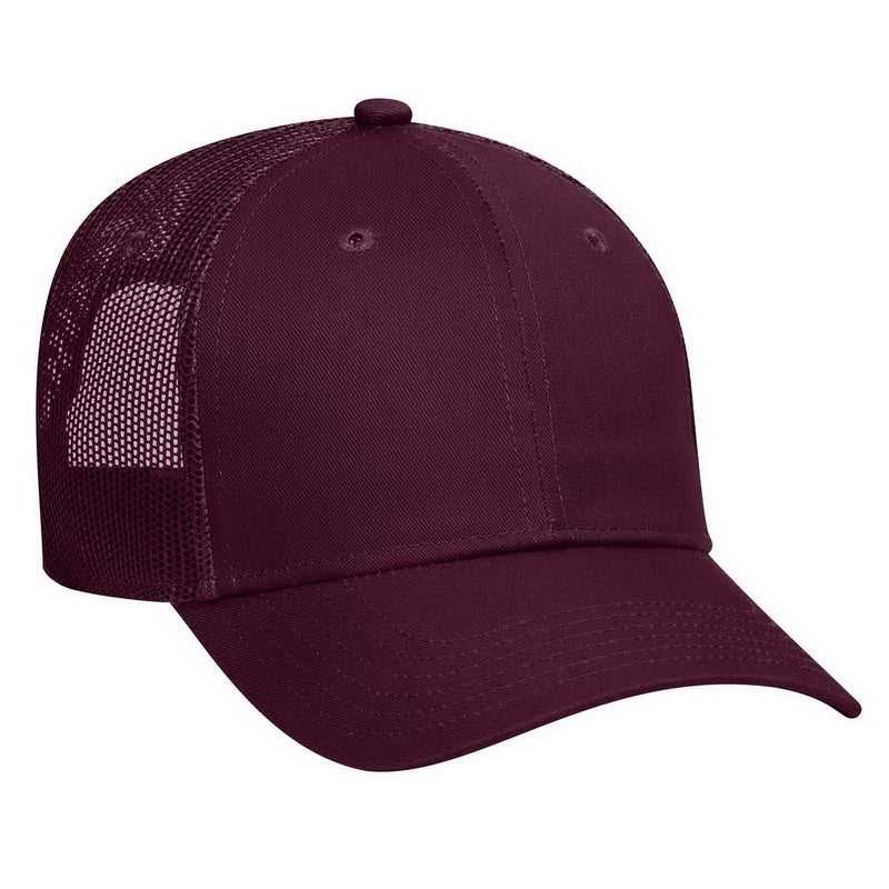 OTTO 83-473 Cotton Twill Low Profile Pro Style Mesh Back Cap with 6 Embroidered Eyelets - Maroon - HIT a Double - 1