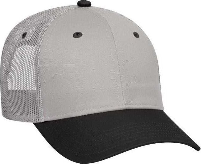 OTTO 83-473 Cotton Twill Low Profile Pro Style Mesh Back Cap with 6 Embroidered Eyelets - Black Gray - HIT a Double - 1