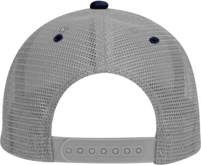 OTTO 83-473 Cotton Twill Low Profile Pro Style Mesh Back Cap with 6 Embroidered Eyelets - Navy Gray - HIT a Double - 2