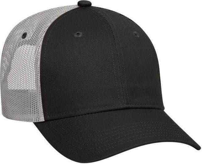 OTTO 83-473 Cotton Twill Low Profile Pro Style Mesh Back Cap with 6 Embroidered Eyelets - Black Black Gray - HIT a Double - 1
