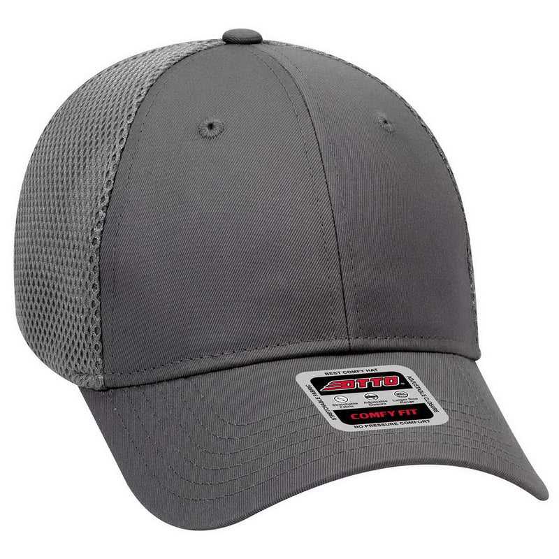 OTTO 83-605 Deluxe Cotton Twill Low Profile Air Mesh Back Cap - Charcoal Gray - HIT a Double - 1