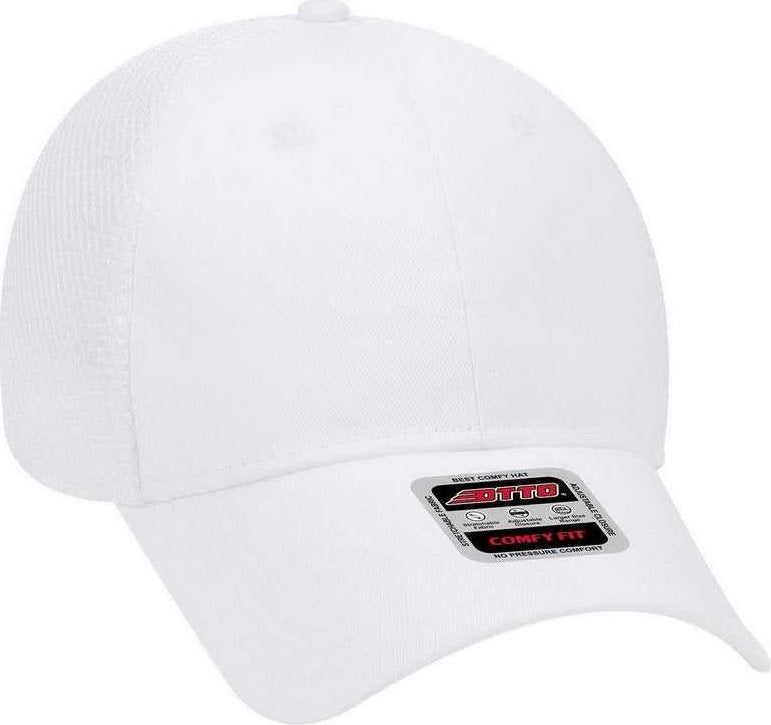 OTTO 83-605 Deluxe Cotton Twill Low Profile Air Mesh Back Cap - White - HIT a Double - 1