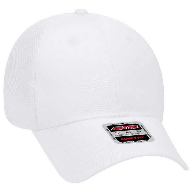 OTTO 83-605 Deluxe Cotton Twill Low Profile Air Mesh Back Cap - White - HIT a Double - 1