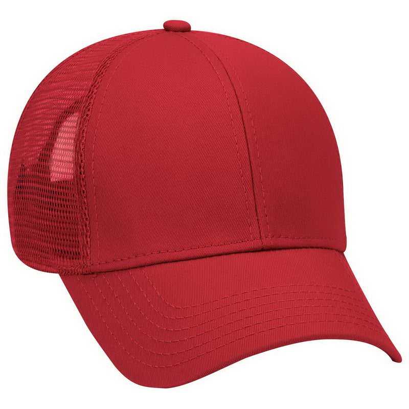 OTTO 83-942 Superior Cotton Twill Low Profile Pro Style Mesh Back Cap - Red - HIT a Double - 1