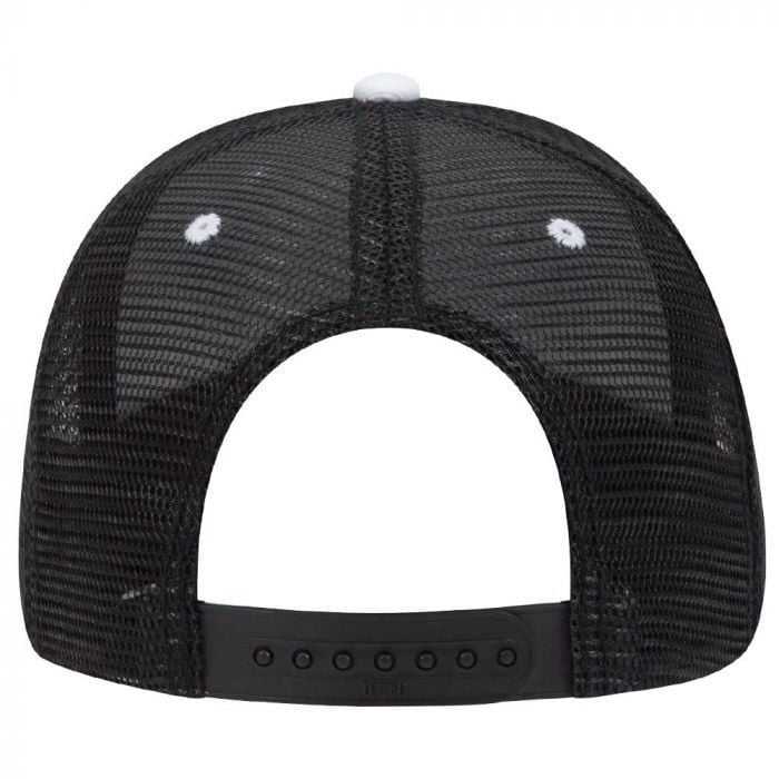 OTTO 84-482 Brushed Bull Denim Sandwich Visor Low Profile Pro Style Mesh Back Structured Firm Front Panel Cap - Black Black White - HIT a Double - 1