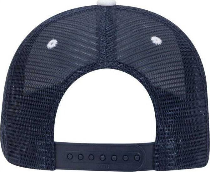 OTTO 84-482 Brushed Bull Denim Sandwich Visor Low Profile Pro Style Mesh Back Structured Firm Front Panel Cap - Navy Navy White - HIT a Double - 1