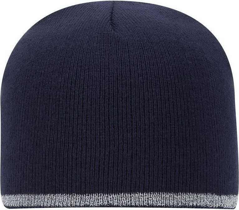 OTTO 91-1237 100% Acrylic 8&quot; Reflective Beanie - Navy - HIT a Double - 1
