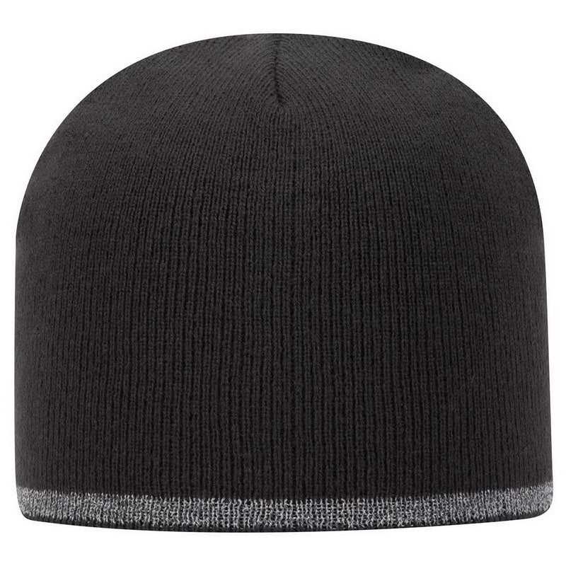 OTTO 91-1237 100% Acrylic 8" Reflective Beanie - Charcoal Gray - HIT a Double - 1