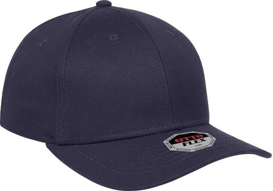 OTTO 94-1201 Ultra Fine Brushed Stretchable Superior Cotton Twill Flex 6 Panel Slim Fit Low Profile Baseball Cap - Navy - HIT a Double - 1