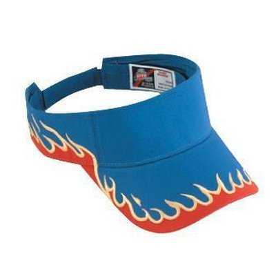 OTTO 95-543 Flame Pattern Cotton Twill Sun Visors - Royal Red Gold - HIT a Double - 1