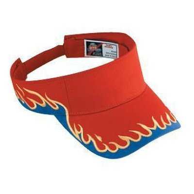 OTTO 95-543 Flame Pattern Cotton Twill Sun Visors - Red Royal Gold - HIT a Double - 1