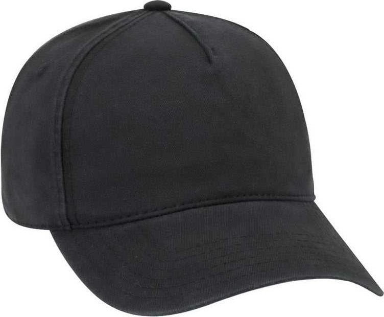 OTTO 99-940 Ultra Soft Superior Garment Washed Brushed Cotton Twill 5 Panel Low Profile Pro Style Cap - Black - HIT a Double - 1
