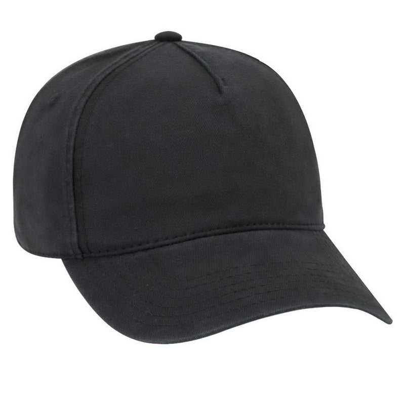 OTTO 99-940 Ultra Soft Superior Garment Washed Brushed Cotton Twill 5 Panel Low Profile Pro Style Cap - Black - HIT a Double - 1