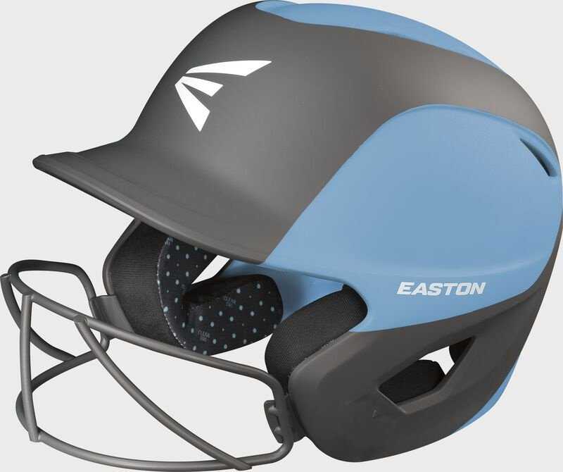 Easton Ghost Fastpitch Helmet Two Tone with Mask - Charcoal Columbia Blue