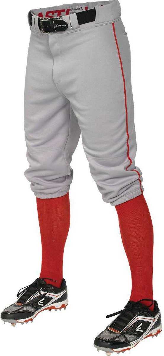 Easton Pro+ Piped Knicker Baseball Pant - Gray Red - HIT a Double
