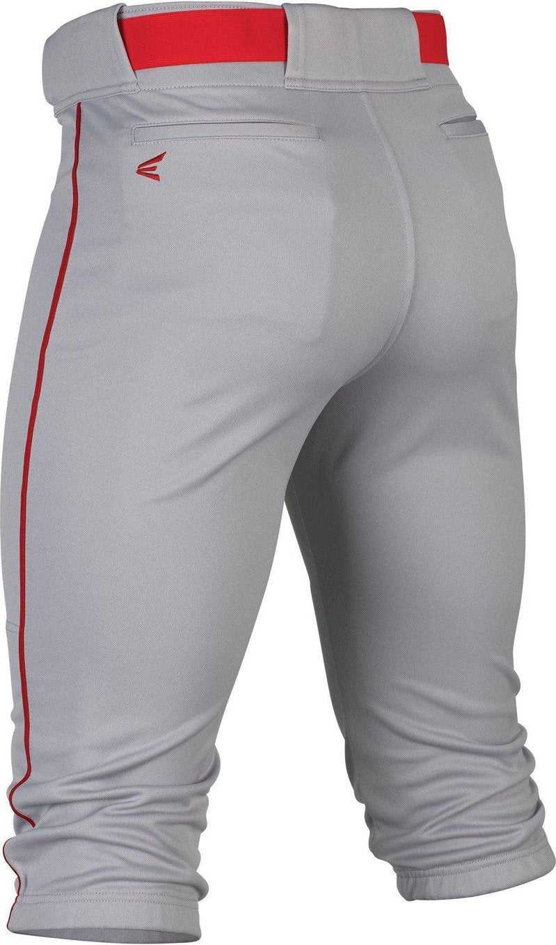 Easton Rival+ Piped Youth Kniccker Baseball Pant - Gray Red - HIT a Double
