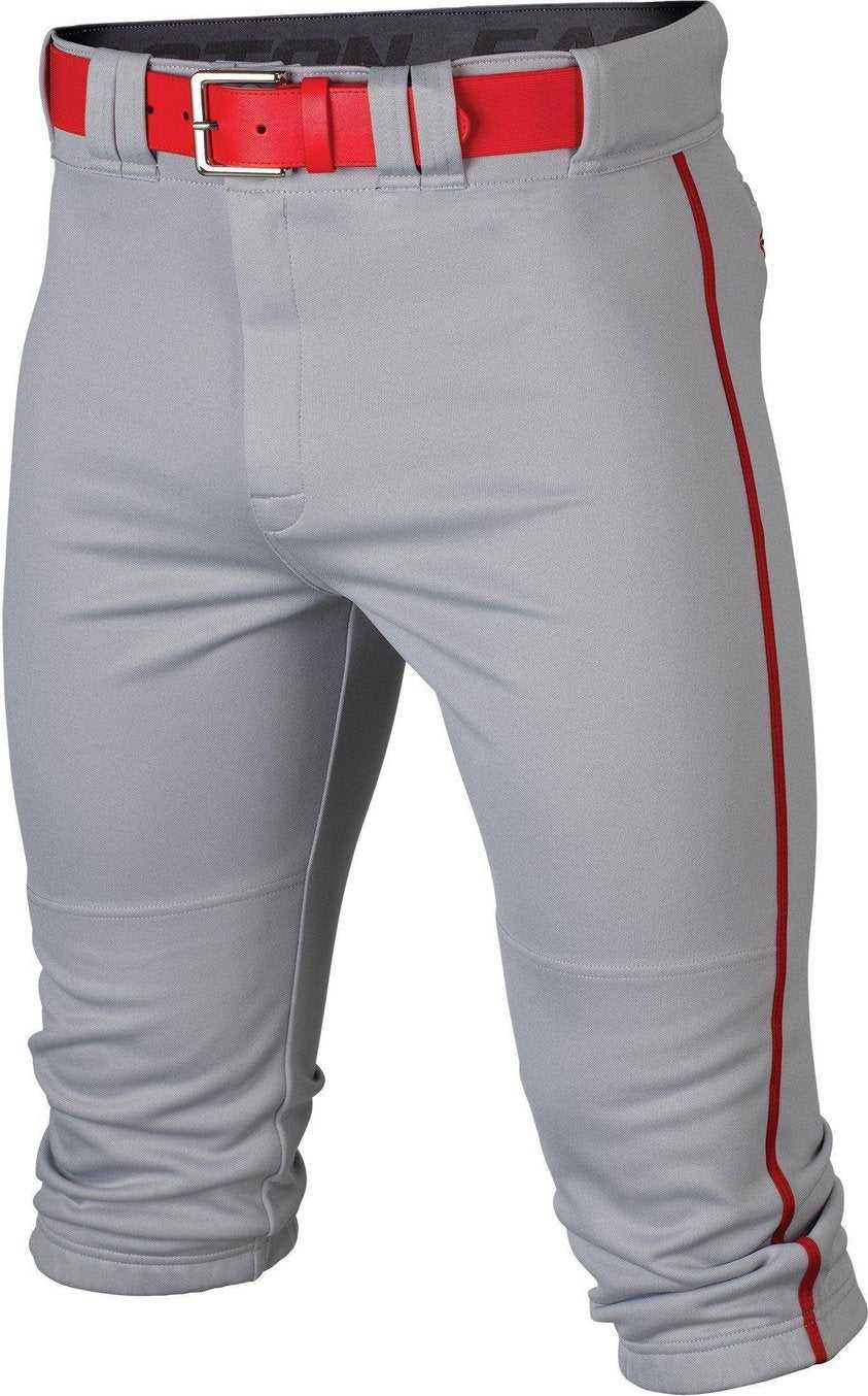 Easton Rival+ Piped Youth Kniccker Baseball Pant - Gray Red - HIT a Double