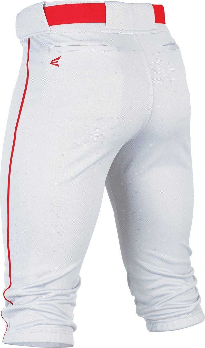 Easton  Rival+ Piped Youth Kniccker Baseball Pant - White Red - HIT A Double
