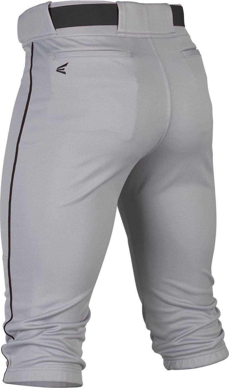 Easton Rival+ Piped Youth Knicker Baseball Pant - Gray Black - HIT a Double