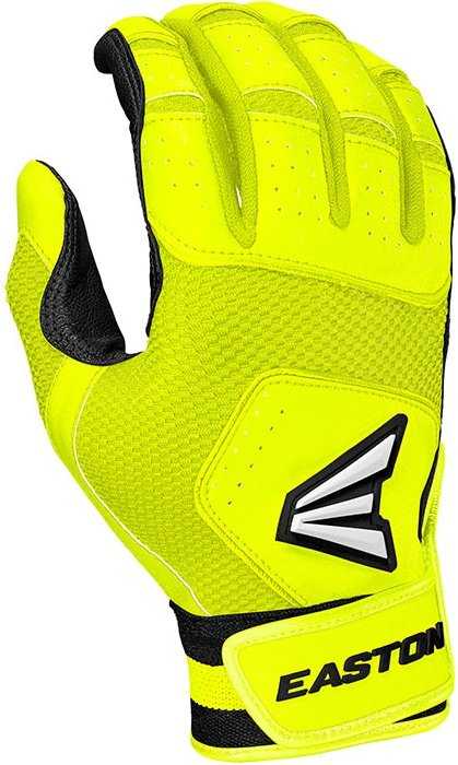 Easton Walk-Off NX Adult Batting Gloves - Black Optic Yellow - HIT a Double