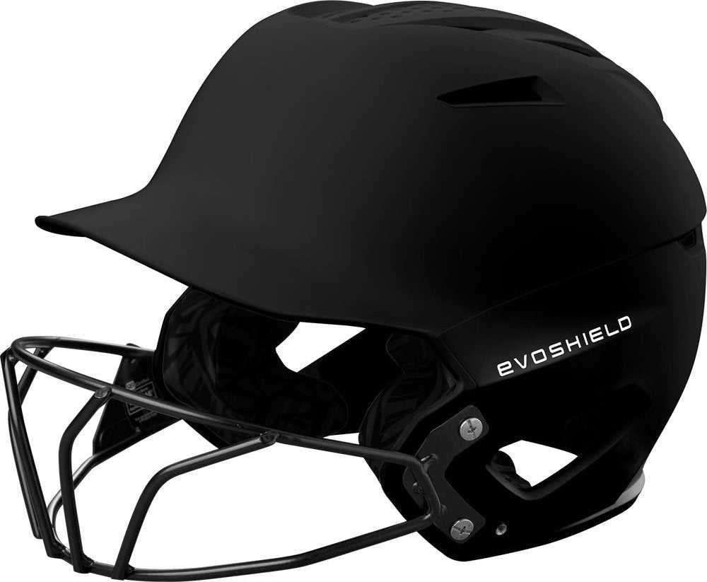 EvoShield XVT 2.0 Matte Batting Helmet with Fastpitch Mark - Black with Fastpitch Mark - HIT a Double with Fastpitch Mark - 1