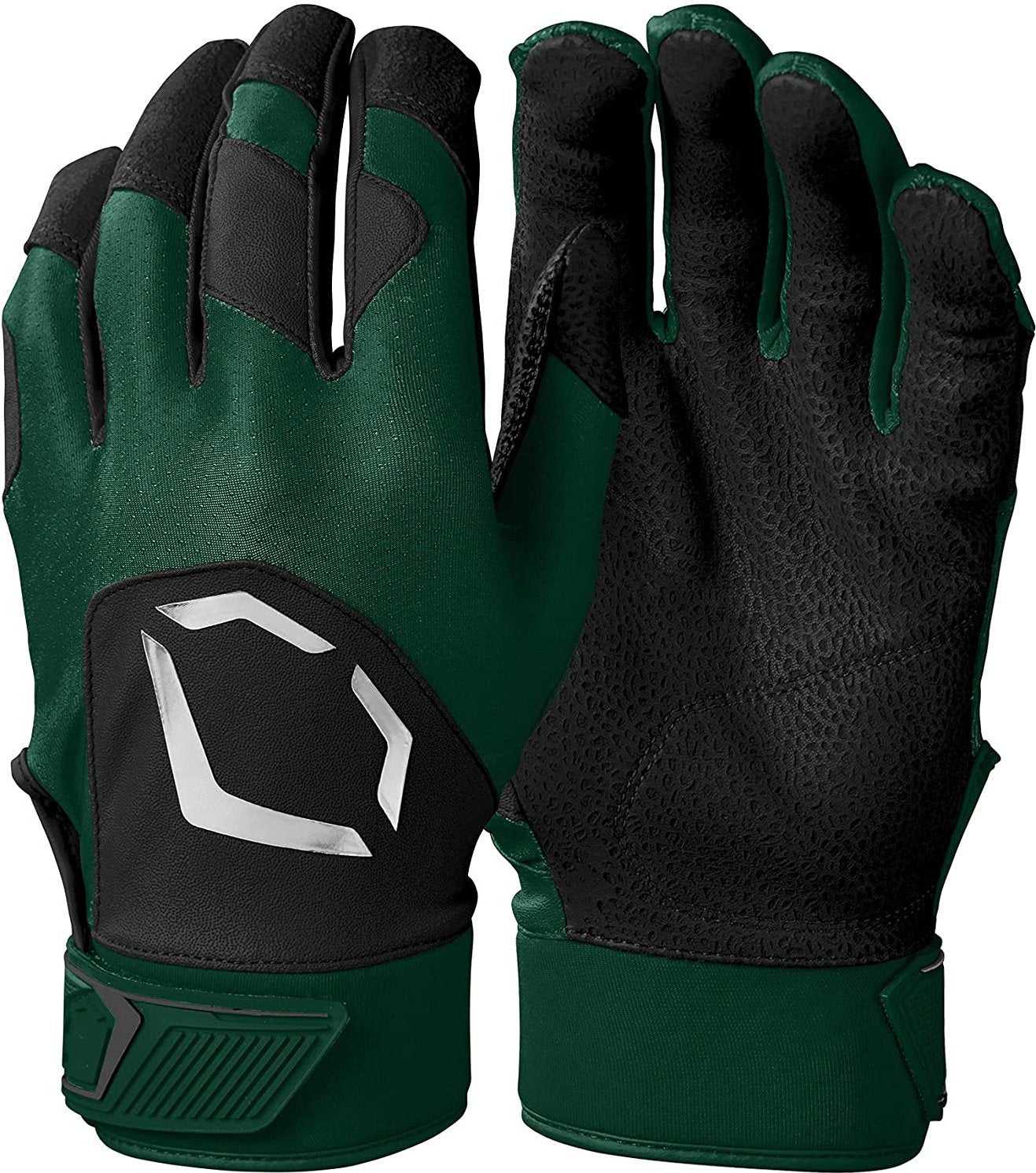 EvoShield Adult Evo Standout Batting Gloves - Dark Green - HIT A Double