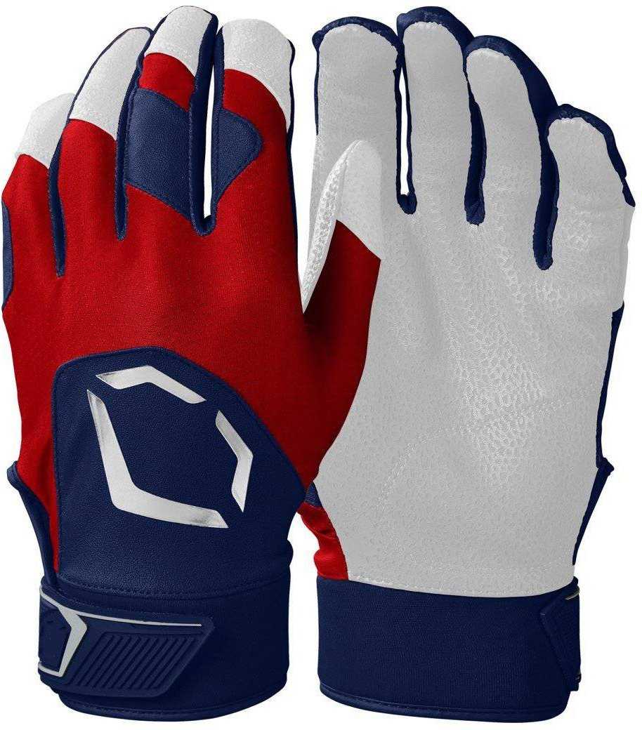 EvoShield Youth Evo Standout Batting Gloves - Navy Scarlet - HIT A Double