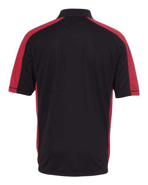 Featherlite 0465 Colorblocked Moisture Free Mesh Polo - Black Red - HIT a Double