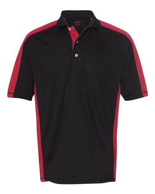 Featherlite 0465 Colorblocked Moisture Free Mesh Polo - Black Red - HIT a Double