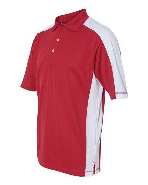 Featherlite 0465 Colorblocked Moisture Free Mesh Polo - Red White - HIT a Double