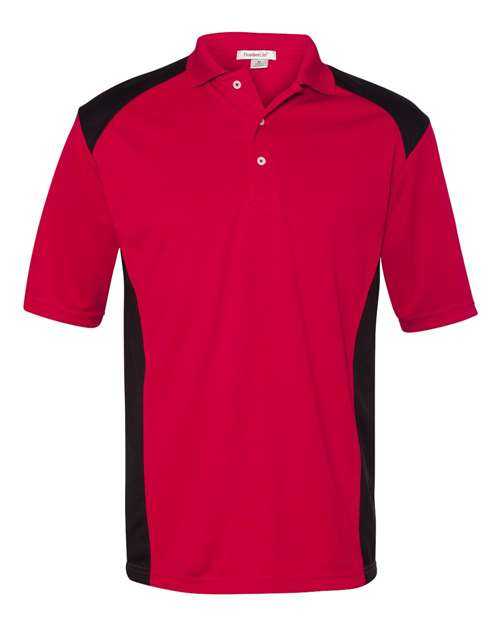 Featherlite 0466 Spirit Racing Colorblocked Moisture-Free Mesh Polo - Red Black - HIT a Double