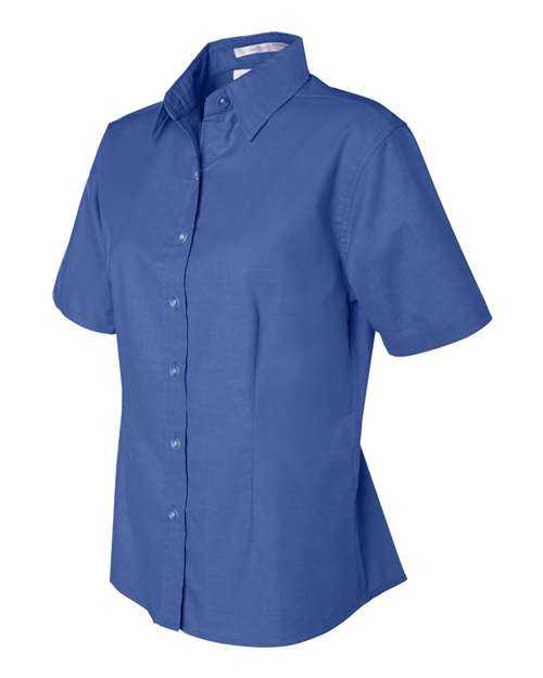 Featherlite 5231 Women's Short Sleeve Stain Resistant Oxford Shirt - French Blue - HIT a Double