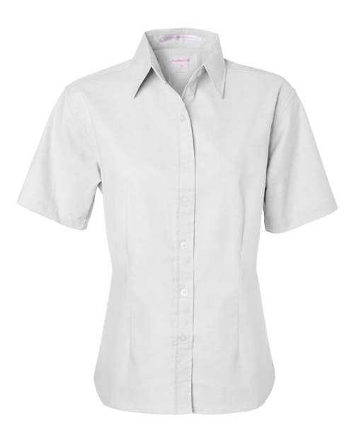 Featherlite 5231 Women&#39;s Short Sleeve Stain Resistant Oxford Shirt - White - HIT a Double