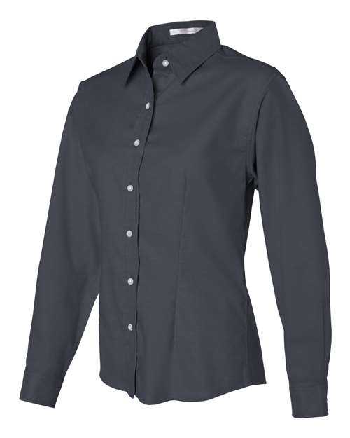 Featherlite 5233 Women's Long Sleeve Stain Resistant Oxford Shirt - Steel Grey - HIT a Double