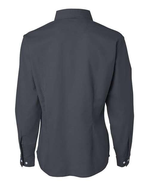 Featherlite 5233 Women&#39;s Long Sleeve Stain Resistant Oxford Shirt - Steel Grey - HIT a Double